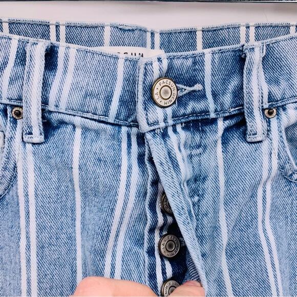 Pacsun High Rise Straight Striped Cropped Jeans Womens Size 25 - Picture 6 of 11